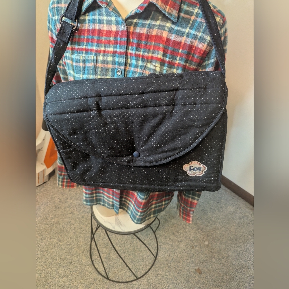 Excellent Peg Perego Navy Dot Cotton Quilted Diaper Bag